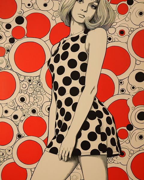 Plakat 40x50cm Czerwone Kropki zdjęcie 1