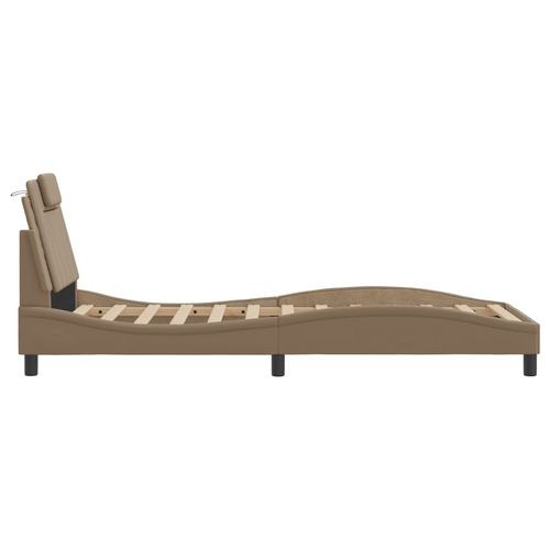 Rama łóżka z zagłówkiem, cappuccino, 90x190 cm, sztuczna skóra na Arena.pl