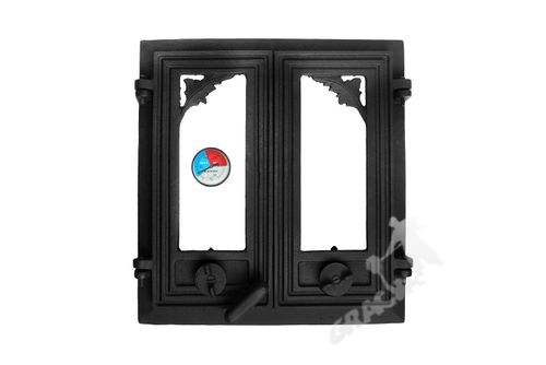 DRZWI D3 - 43X41 CM + TERMOMETR 0-250°C żeliwne do pieca piecowe kaflowe na Arena.pl