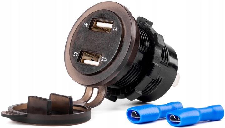 GNIAZDO SAMOCHODOWE ŁADOWARKA QC 2xUSB WOLTOMIERZ zdjęcie 1