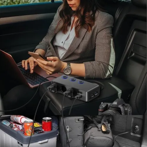 ROZDZIELACZ ROZGAŁĘŹNIK ZAPALNICZKI 4 USB QC i PD na Arena.pl