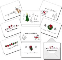 Zestaw 72 Kartek Świątecznych z Kopertami, Wzory Bożonarodzeniowe 16x11 cm