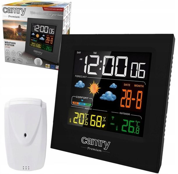 STACJA POGODOWA POGODY BEZPRZEWODOWA TERMOMETR HIGROMET CZUJNIK ZEGAR DATA zdjęcie 13