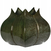 WAZON NA KWIATY KWIAT ZIELONY METALOWY 22cm loft do salonu domu dekoracja
