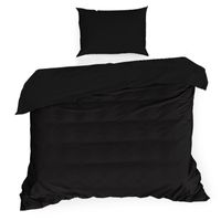Pościel bawełniana 140x200 czarna jednokolorowa