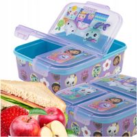 Śniadaniówka Lunchbox Pojemnik Plastikowy z 3 Przegródkami Koci Domek Gabi