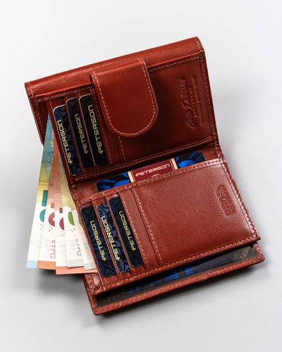 skórzany, średni portfel damski na zatrzask - peterson na Arena.pl