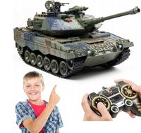 Duży Dymiący CZOŁG zdalnie sterowany na kulki 2.4GHz 1:18 LEOPARD 2 STRZELA