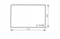 szyba tylna dolna - tył dolny ciągnika Ursus C-360 kabina Lubsko bezbarwna