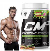 Kreatyna Trec CM3 powder 500g Jabłczan siła moc SOUR SHOCK GUM NOWY