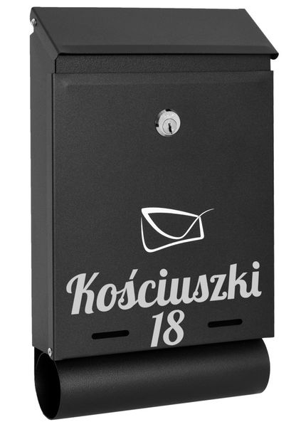 Skrzynka pocztowa na listy Hadvar czarna z napisami zdjęcie 15