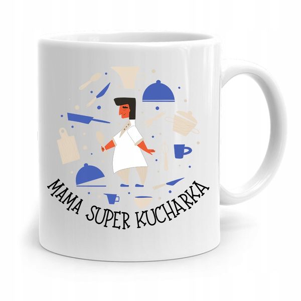 Kubek Prezent Dla Mamy Matki Mama Super Kucharka Z Nadrukiem Ze Zdjęciem zdjęcie 1