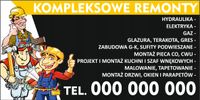 BANER OCZKOWANY reklamowy 100x50 cm RÓŻNE WZORY remonty REKLAMA FIRMA