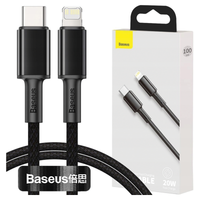 kabel usb-c do lightning baseus high density braided, 20w, 5a, pd, 1m