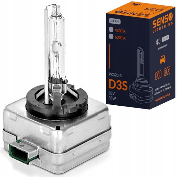 ŻARNIK SENSO D3S 6000K XENON HOMOLOGACJA E4 BASIC ZIMNA BIEL zdjęcie 1