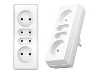 ROZGAŁĘŹNIK SIECIOWY 2 GNIAZDA OKRĄGŁE + 2 GNIAZDA PŁASKIE R-462