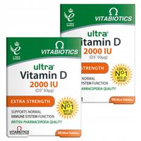 2x VITABIOTICS ZESTAW Ultra Vitamin D 2000IU WITAMINA D 96 tabletek ZAPAS