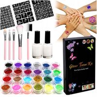 DUŻY ZESTAW DO TATUAŻY SZABLONY TATUAŻE BROKATOWE