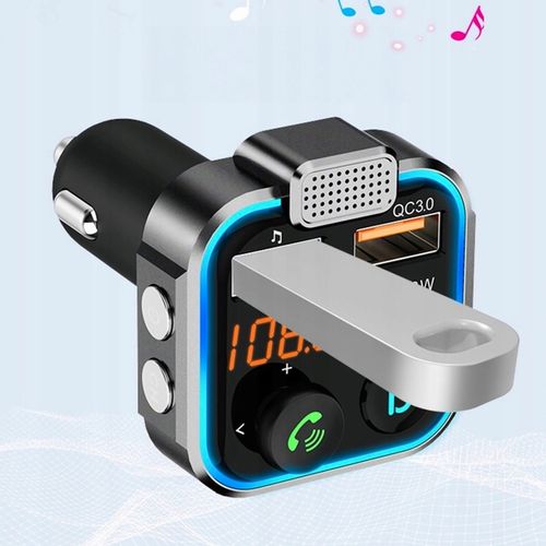 TRANSMITER BLUETOOTH AUDIO FM MP3 BT SZYBKA ŁADOWARKA 3X USB QC 3.0 RGB LED na Arena.pl