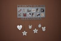 Multiramka metryczka ramka na zdjęcia Pierwszy roczek imię mdf 12 zdjęć
