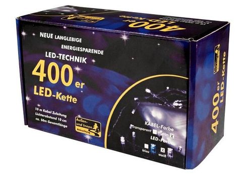 Świąteczny LED łańcuch - 40 m, 400 LED, zimna biel na Arena.pl
