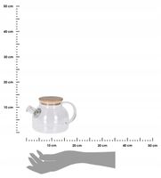 DZBANEK SZKLANY ŻAROODPORNY DO HERBATY ZAPARZACZ DO ZIÓŁ ZE SPIRALĄ DUŻY 1L