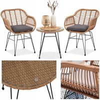 Zestaw Mebli Ogrodowych BALKONOWYCH na Balkon Taras KUBU 2+1 Stół Krzesła