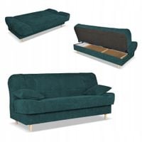Kanapa sofa Belito rozkładana pojemnik f spania BONELL zielona sztruks