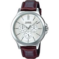 Zegarek Męski Casio MULTIFUNCTION SILVER, LEATHER (Ø 41,5 mm)
