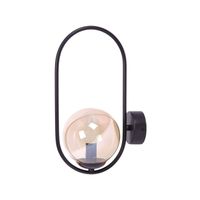 Kinkiet ścienny elipsa Venta K-5125 Kaja kula ball bursztynowa czarna