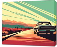 Obraz 70x60cm Droga przez Pustynię