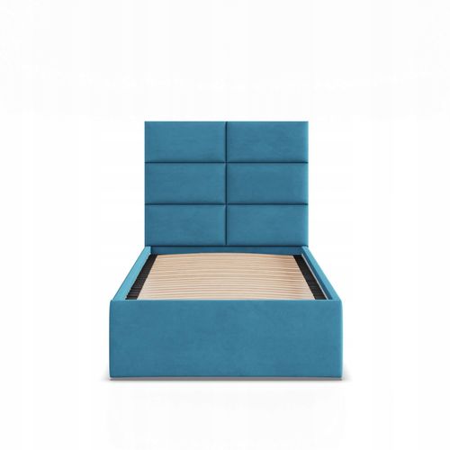 Łóżko Ramowe YORK TURKUSOWE JEDNOOSOBOWE Tapicerowane Pojedyncze VELVET na Arena.pl