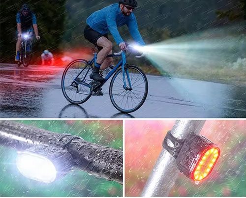 LAMPKA ROWEROWA LED ŚWIATŁO ZESTAW PRZÓD TYŁ NA KIEROWNICĘ AKUMULATOR ROWER na Arena.pl