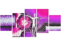 70CM 150CM OBRAZ 5 ELEM TAŃCZĄCE POSTACIE FIOLECIE ŚCIENNY