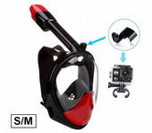 MASKA DO NURKOWANIA PEŁNOTWARZOWA, FAJKA z uchwytem na kamerę GoPro S/M