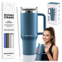 Termos próżniowy kubek z zestawem słomek 1180 ml Berdsen granatowy