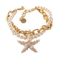 Bransoletka z pereł i łańcucha, z rozgwiazdą Oceanique (B25/LAT/33/4AU)