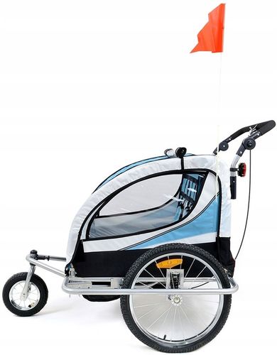 PRZYCZEPKA ROWEROWA PRO Z AMORTYZACJĄ 3w1 + OŚWIETLENIE LED na Arena.pl