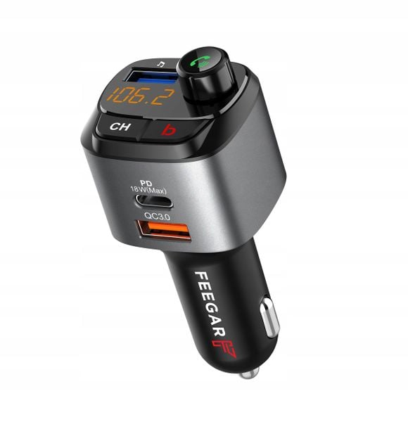Feegar Transmiter Fm Bluetooth Ładowarka Qc 3.0 Pd zdjęcie 5
