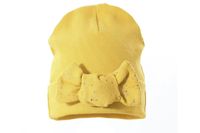 Pupill ALOE czapka dla dzieci prążek kokarda miodowa 48-50