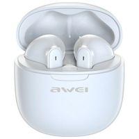 awei słuchawki bluetooth 5.3 t68 enctws + stacja dokująca biały /white