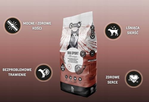 Canun dog menu sucha karma pełnoporcjowa dla psów sportowych WOŁOWINA 20kg na Arena.pl