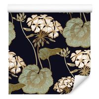 Tapeta do jadalni kwiaty pelargonia liście rośliny