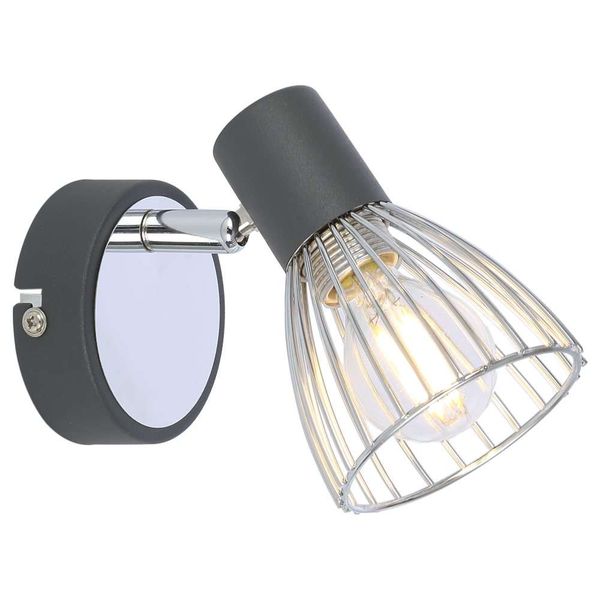 Kinkiet ścienny MODO 91-61515 druciana reflektorek chrom czarny zdjęcie 1