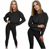 Dresy damskie komplety BLUZA wkładana przez głowę LEGGINSY prążkowane L/XL
