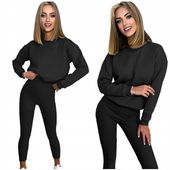 Dresy damskie komplety BLUZA wkładana przez głowę LEGGINSY prążkowane L/XL