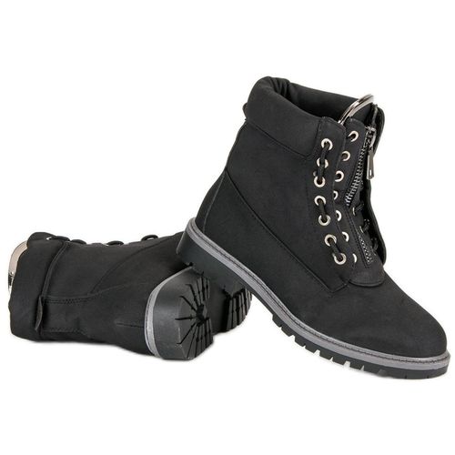 Czarne traperki damskie r.38 na Arena.pl