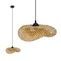 Lampa BOHO BRUGIA S sufitowa WISZĄCA 40 cm pleciona naturalna BAMBUSOWA E27