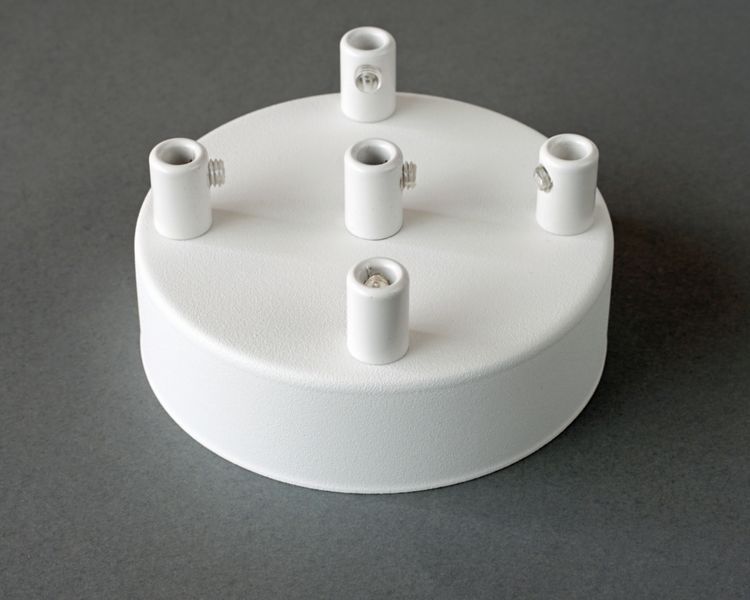 Podsufitka Biała 5 otworów 100mm + biały hamulec zdjęcie 3