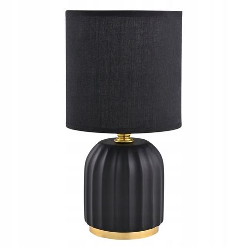 Lampka nocna czarna lampa stołowa do sypialni salonu z abażurem HS8723 na Arena.pl